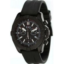 Esq Men's Black Stainless Steel Stratus Chronograph Rubber Strap