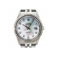 Estate Rolex Datejust 16264 MOP Diamond Bezel Diamond Dial Watch