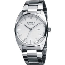 Eyki Stainless Steel Strap With White Dial And Single Digit Date Watch Et16