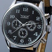 Fashion Mens Automatic Auto Mechanical Date Day Sport Leather Wrist Watch