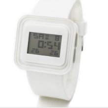 Fashion Square jelly spreadsheet digital watch white