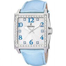 Festina Women's Dream F16571/3 Blue Leather Quartz Watch with Silver Dial