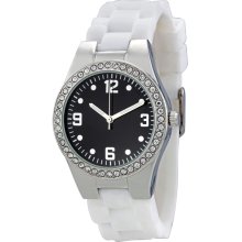 FMD Black Dial White Rubber Ladies Watch ZRT8028