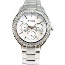 Fossil Women s ES2860 Stainless Steel Analog with Silver Dial Watch