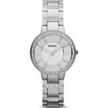 Fossil Women's Virginia ES3282 Silver Stainless-Steel Quartz Watch with Silver Dial