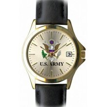 Frontier Watches US Army Leather Strap Watch