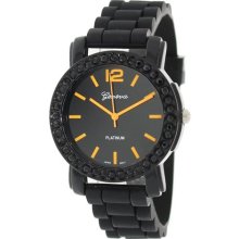 Geneva Platinum Women's 2766.Black.Orange Black Rubber Quartz Wat ...