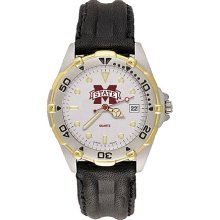 Gents Mississippi State University All Star Watch With Leather Strap