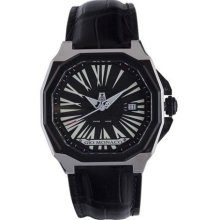 Gio Monaco Men's 706-A Medusa Octagon Black PVD Bezel Alligator L ...