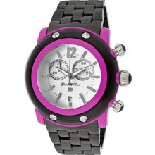 Glam Rock Watches Women's G Rock Chrono White Dial Fuschia/Black Case