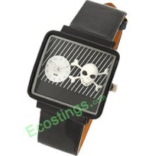 Good Jewelry Skull Design Girls Leather Wrist Watch