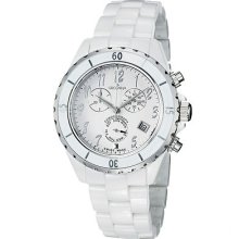 Grovana Women's White Dial White Ceramic Chronograph Quartz Watch