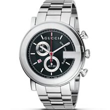 Gucci G Chrono Collection Stainless Steel and Black Dial, 44 mm