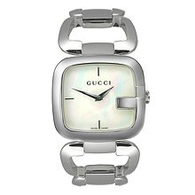 Gucci G Mother of Pearl Dial Stainless Steel Ladies Watch YA125404