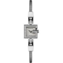Gucci Women's 102 Collection Diamond Lilac Pink Satin Strap Watch Ya102529