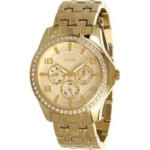 GUESS Gold Women's Gold Tone Multi-Function Steel Bracelet Watch