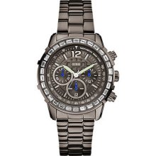 Guess U0016l3 Gunmetal Chronograph Women's Sport Watch With Warranty