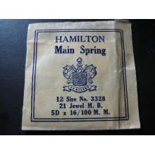 Hamilton P/w Main Spring 3328 12s 21 Jewel Motor Barrel