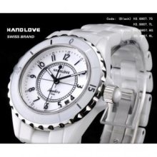 Handlove SZ06-H3-6807-6L Handlove White High Tech Ceramic Womenandapos;s Swiss Watch