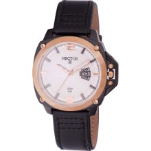 Hector H Men's Classic Black Leather Date Watch ...