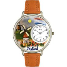 Holland Tan Leather And Silvertone Watch