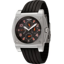 I by Invicta Watches Men's Black Dial with Orange Numerals Black Rubbe