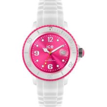 Ice-Watch Unisex White Bezel & Strap, Pink Dial Sili SI.WP.U.S.11 Watch