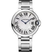 In Box Authentic Cartier Ballon Bleu Ladies Midsize Steel Watch W69011z4