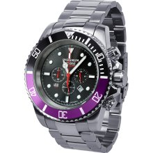 Insignum Tornado Black Dial, Black - Violet Bezel Chronograph Watch