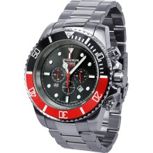 Insignum Tornado Black Dial, Black - Red Bezel Chronograph Watch