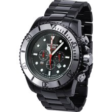 Insignum Tornado Black IP Case - Dial, Silver Bezel Chronograph Watch