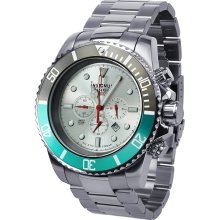 Insignum Tornado Silver Dial, Grey-Turquoise Chronograph Watch