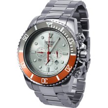 Insignum Tornado Silver Dial, Grey - Orange Bezel Chronograph Watch