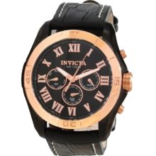 Invicta 2692358 Stainless Steel Case Black Leather Strap Men's Watch