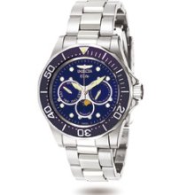 Invicta Diver Elite Moon Phase Blue Dial Luminous