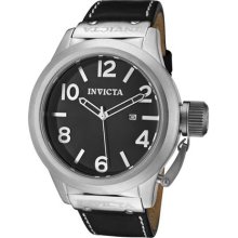 Invicta Men's Corduba Black Dial Black Genuine Calf Leather