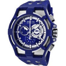 Invicta Men's Reserve Akula Chronograph Blue Dial Blue Polyurethane