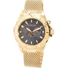 Invicta Men's Sea Wizard Gold Tone Stainless Steel Case and Mesh Bracelet Gray Tone Dial 80332