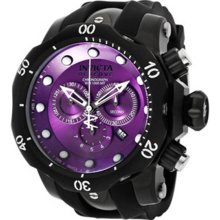 Invicta Men's Stainless Steel Venom Ocean Quest II 1000M Diver Chronograph Purple Dial Rubber Strap 11157