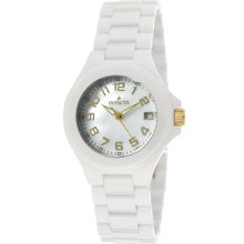 Invicta Watches Women's Ceramics White Mother Of Pearl Dial White Cera