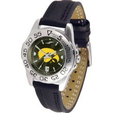 Iowa Hawkeyes Sport Leather Band AnoChrome-Ladies Watch