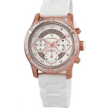 JBW Women's Venus Rose Gold Diamonds Bezel Watch in White