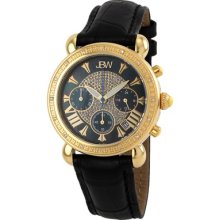 JBW Women's Victory Diamond Bezel Leather Watch in Black