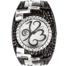 Jimmy Crystal Glitz Cuff Watch In Black Crystal