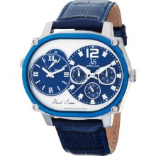 Joshua & Sons Men's Dual-time Multi-function Blue Watch (Men's dual time multi function strap)