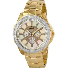 Just Bling Excalibur Diamond Mens Watch JB-6212-F Two Tone Case