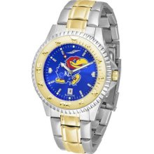 Kansas Jayhawks KU Men's Stainless Steel and Gold Tone Watch