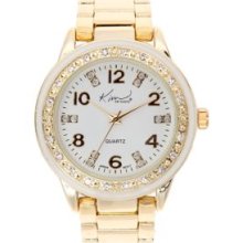 Kim RogersÂ® Gold Gold and White Link Watch