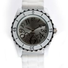 Kim RogersÂ® White Women's White Rubber Strap Watch