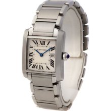 Ladies Cartier Tank Francaise Stainless Wristwatch Watch